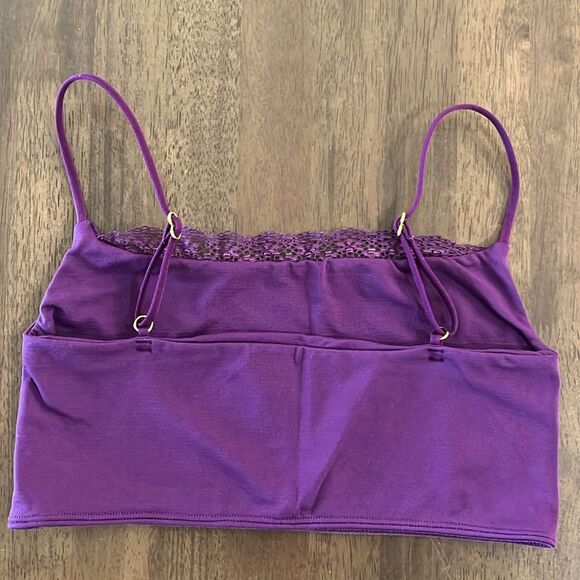 Anthropologie The Renna Seamless Square-Neck Bra: Lace-Trim Edition. S/M - Picture 4 of 5